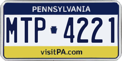 PA license plate MTP4221