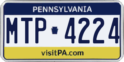 PA license plate MTP4224