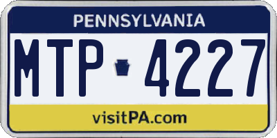 PA license plate MTP4227