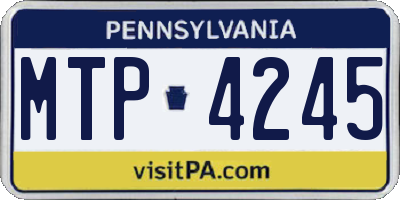 PA license plate MTP4245