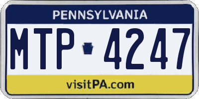 PA license plate MTP4247