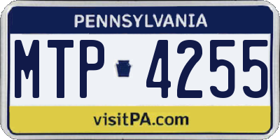 PA license plate MTP4255