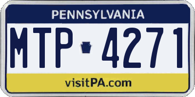PA license plate MTP4271