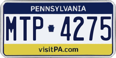 PA license plate MTP4275