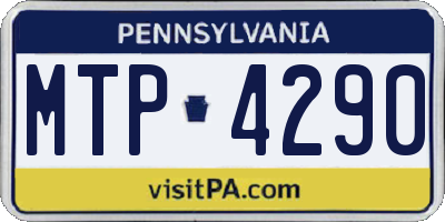 PA license plate MTP4290