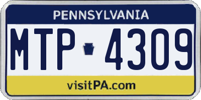 PA license plate MTP4309