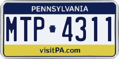 PA license plate MTP4311