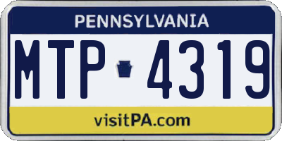 PA license plate MTP4319
