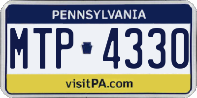 PA license plate MTP4330