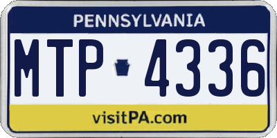 PA license plate MTP4336