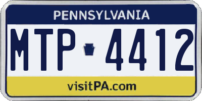 PA license plate MTP4412