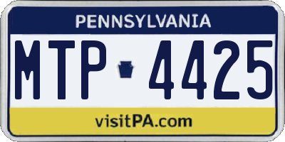 PA license plate MTP4425