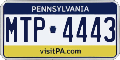 PA license plate MTP4443