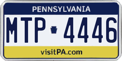 PA license plate MTP4446