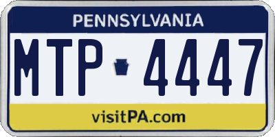 PA license plate MTP4447