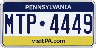 PA license plate MTP4449