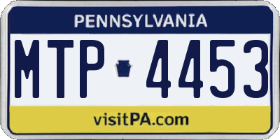 PA license plate MTP4453
