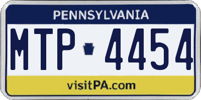 PA license plate MTP4454