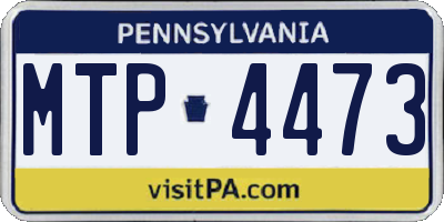 PA license plate MTP4473
