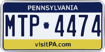 PA license plate MTP4474