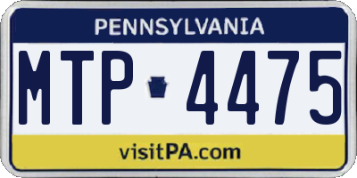 PA license plate MTP4475