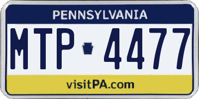 PA license plate MTP4477