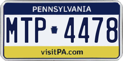 PA license plate MTP4478