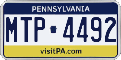 PA license plate MTP4492