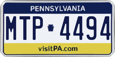 PA license plate MTP4494