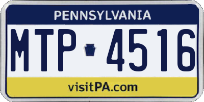 PA license plate MTP4516