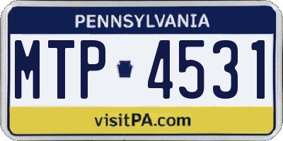 PA license plate MTP4531