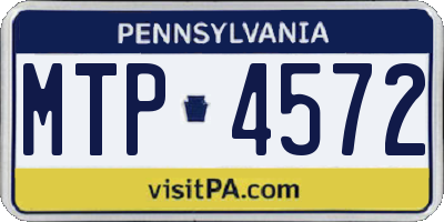 PA license plate MTP4572