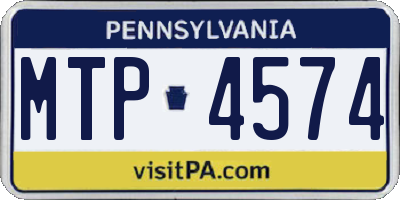 PA license plate MTP4574