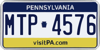 PA license plate MTP4576