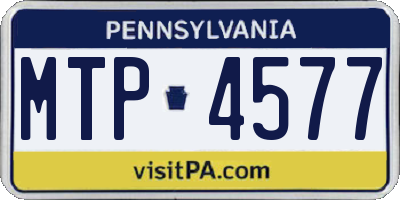 PA license plate MTP4577