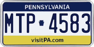 PA license plate MTP4583