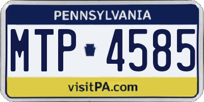 PA license plate MTP4585