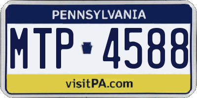 PA license plate MTP4588