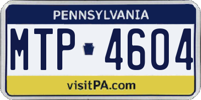 PA license plate MTP4604