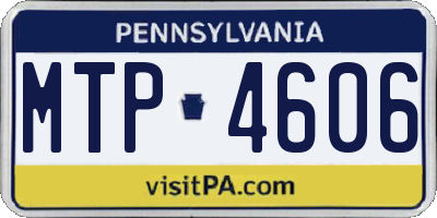 PA license plate MTP4606