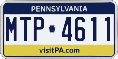 PA license plate MTP4611