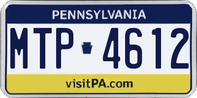 PA license plate MTP4612