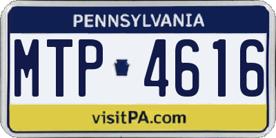 PA license plate MTP4616