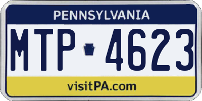 PA license plate MTP4623