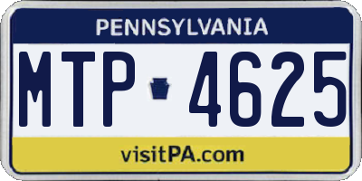 PA license plate MTP4625