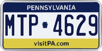 PA license plate MTP4629