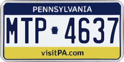 PA license plate MTP4637