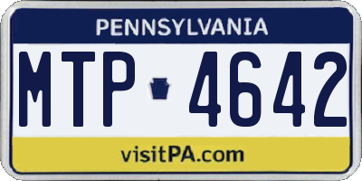 PA license plate MTP4642