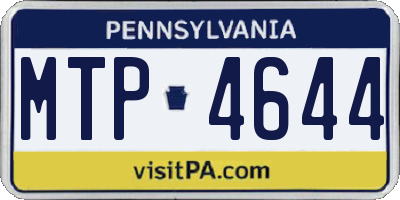 PA license plate MTP4644
