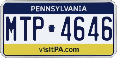 PA license plate MTP4646
